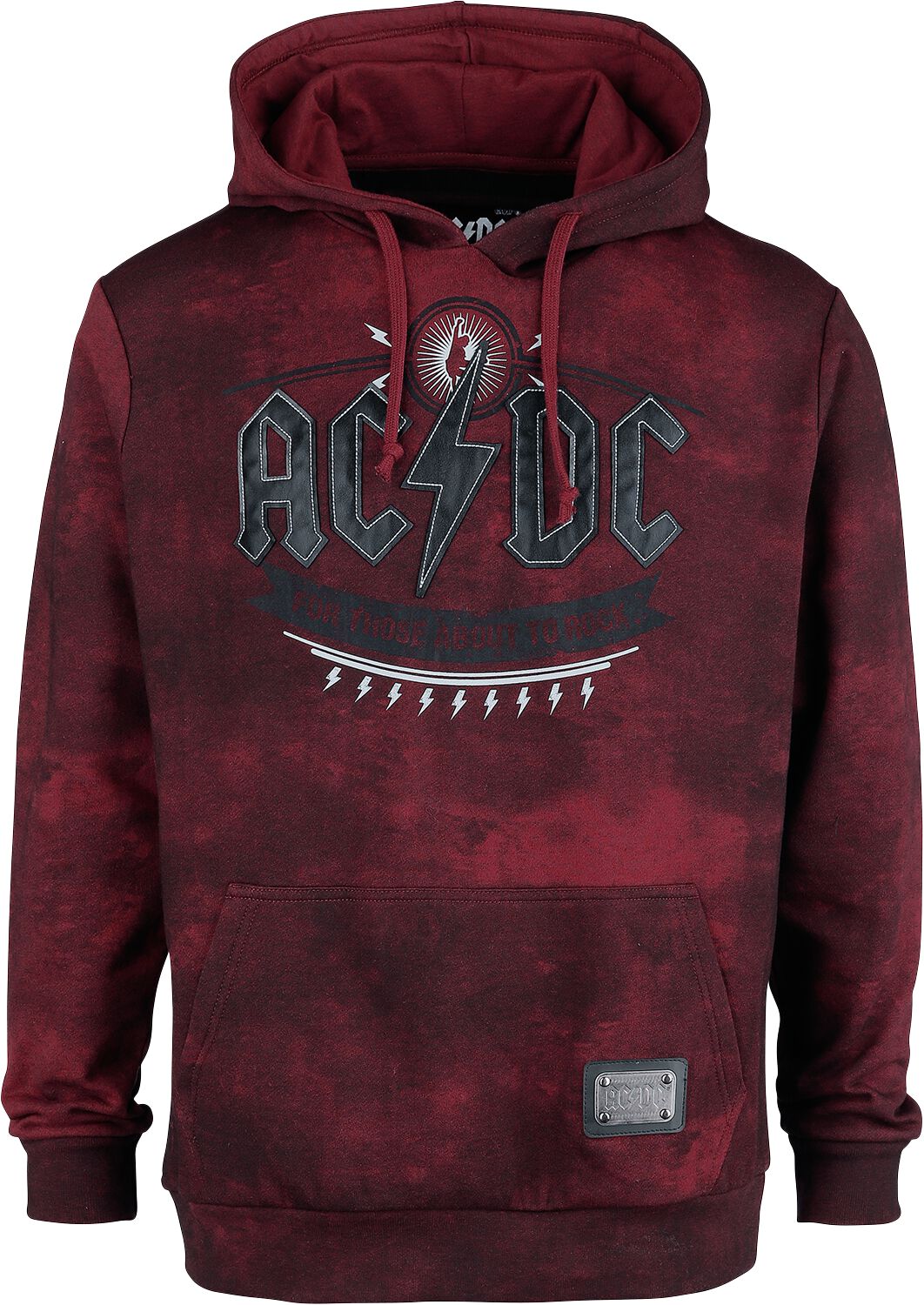 Levně AC/DC EMP Signature Collection Mikina s kapucí tmavě červená