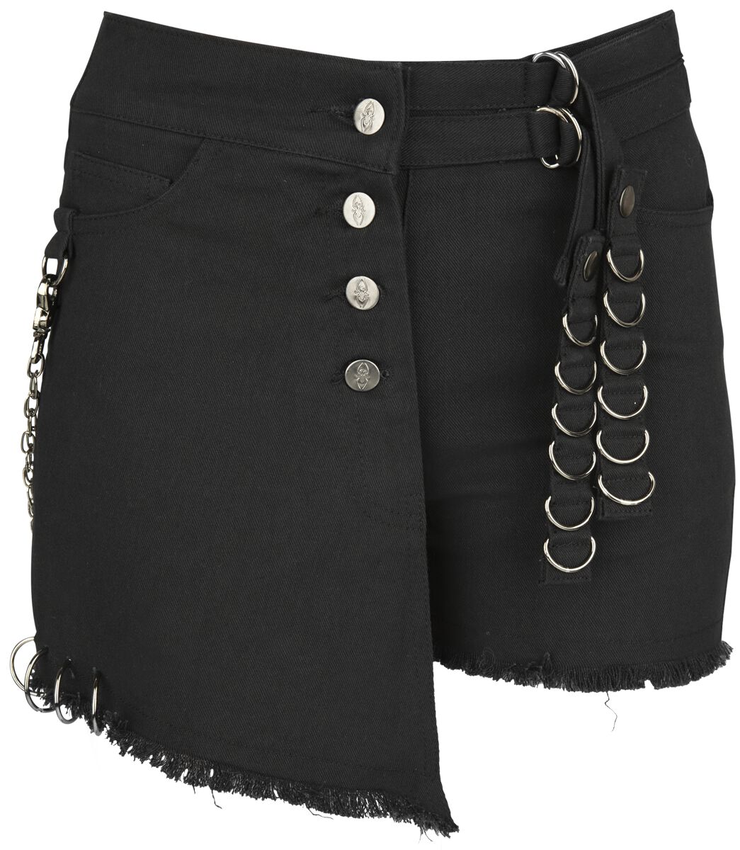 Levně Gothicana by EMP Černé šortky s detaily Dámské šortky černá