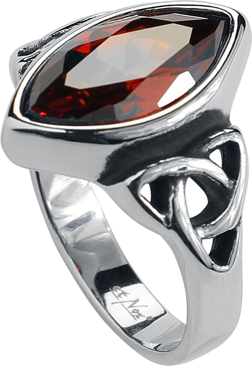 etNox hard and heavy - Gothic Ring - Celtic Red - für Damen - silberfarben