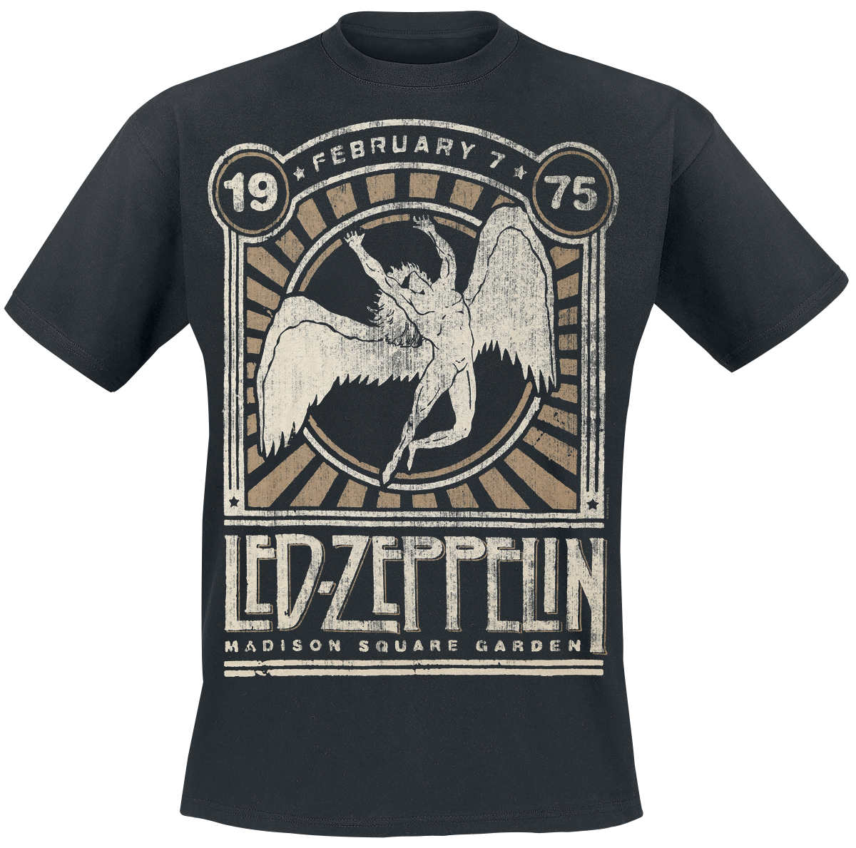 Koszulka Led Zeppelin - T-shirt Madison Square Garden 1975 czarny
