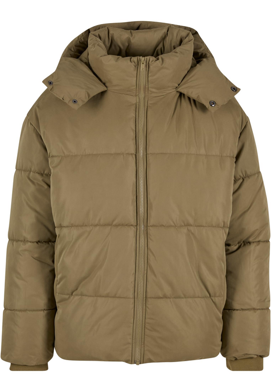 Urban Classics  Winter Jacket - Puffer Jacket with Flap Hood - for Men - olive