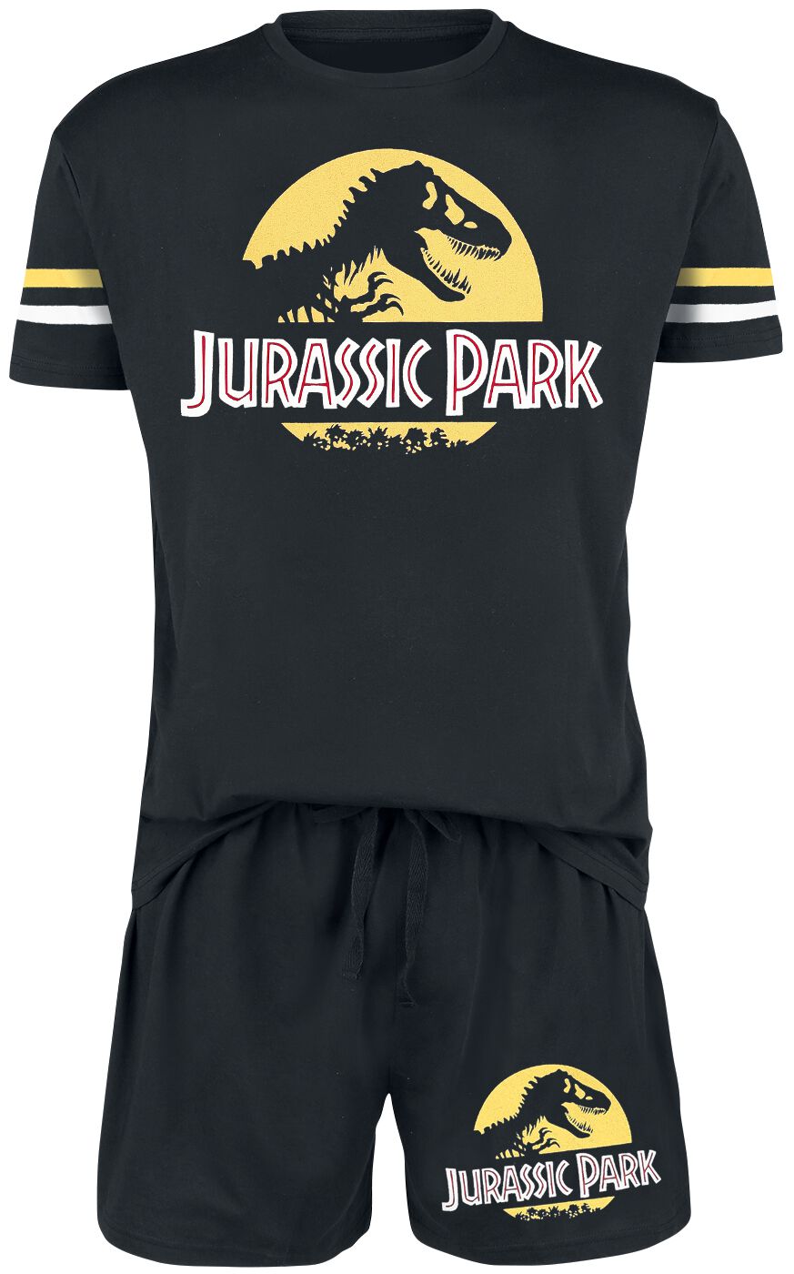Jurassic Park Schlafanzug - Logo - S bis 3XL - für Männer - Größe L - schwarz  - EMP exklusives Merchandise!