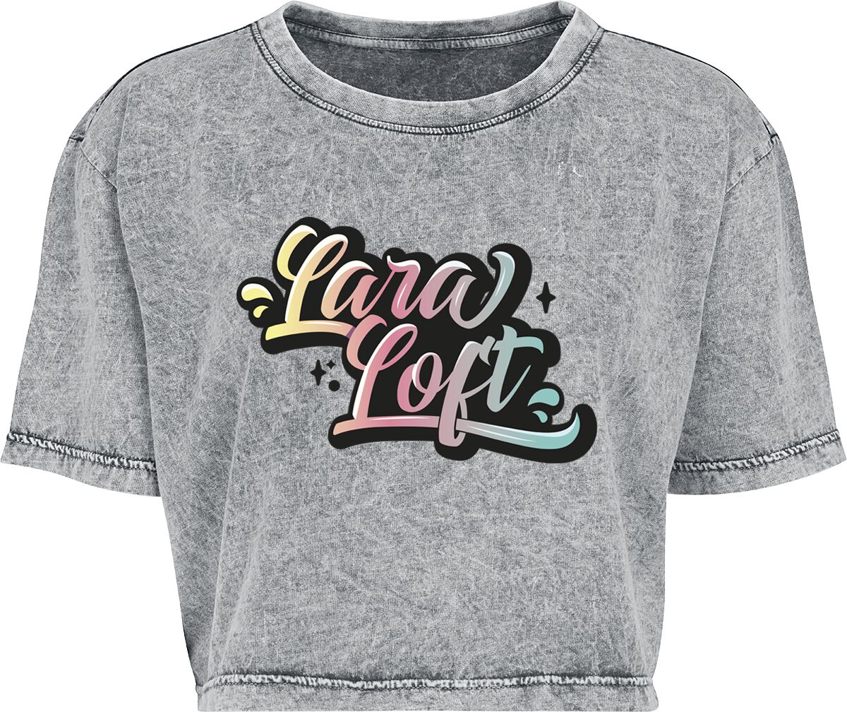 Lara Loft Logo T-Shirt mottled grey