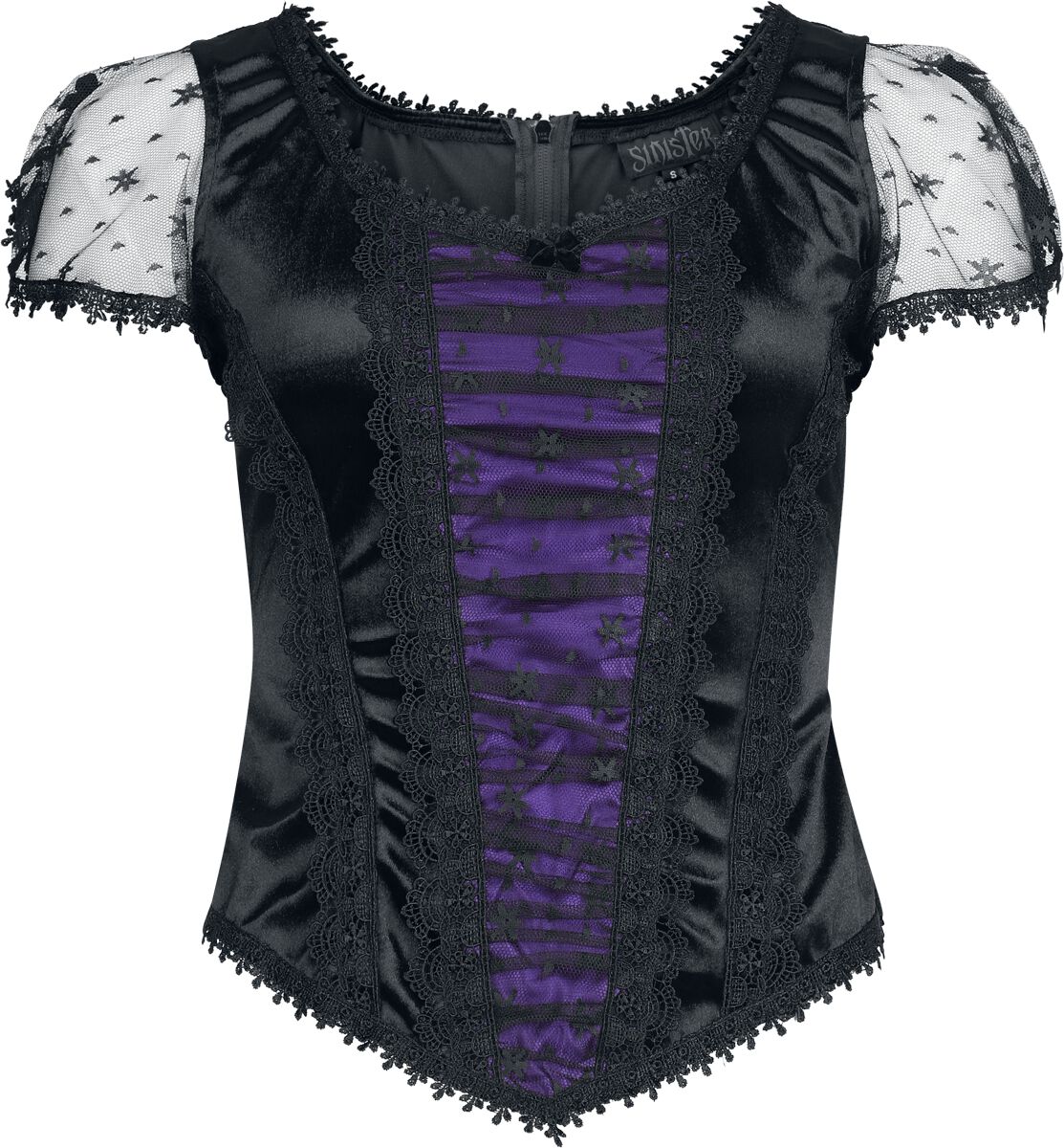 Top Gothic di Sinister Gothic - Gothic Top - Donna - nero/viola