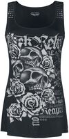 Rock Rebel Langarmshirt Mit Skull-Print - Grau/Schwarz Regular Fit
