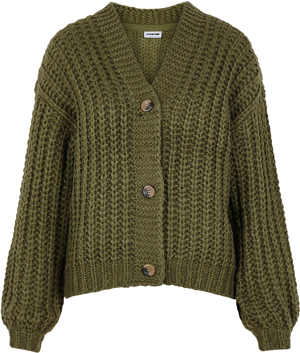 Noisy May - Steve Knit Cardigan - Girls Knitted Top - olive image