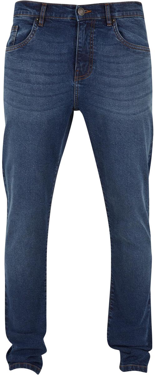 Urban Classics Jeans - Heavy Ounce Slim Fit Jeans - W30L31 bis W34L32 - für Männer - Größe W32L31 - dunkelblau