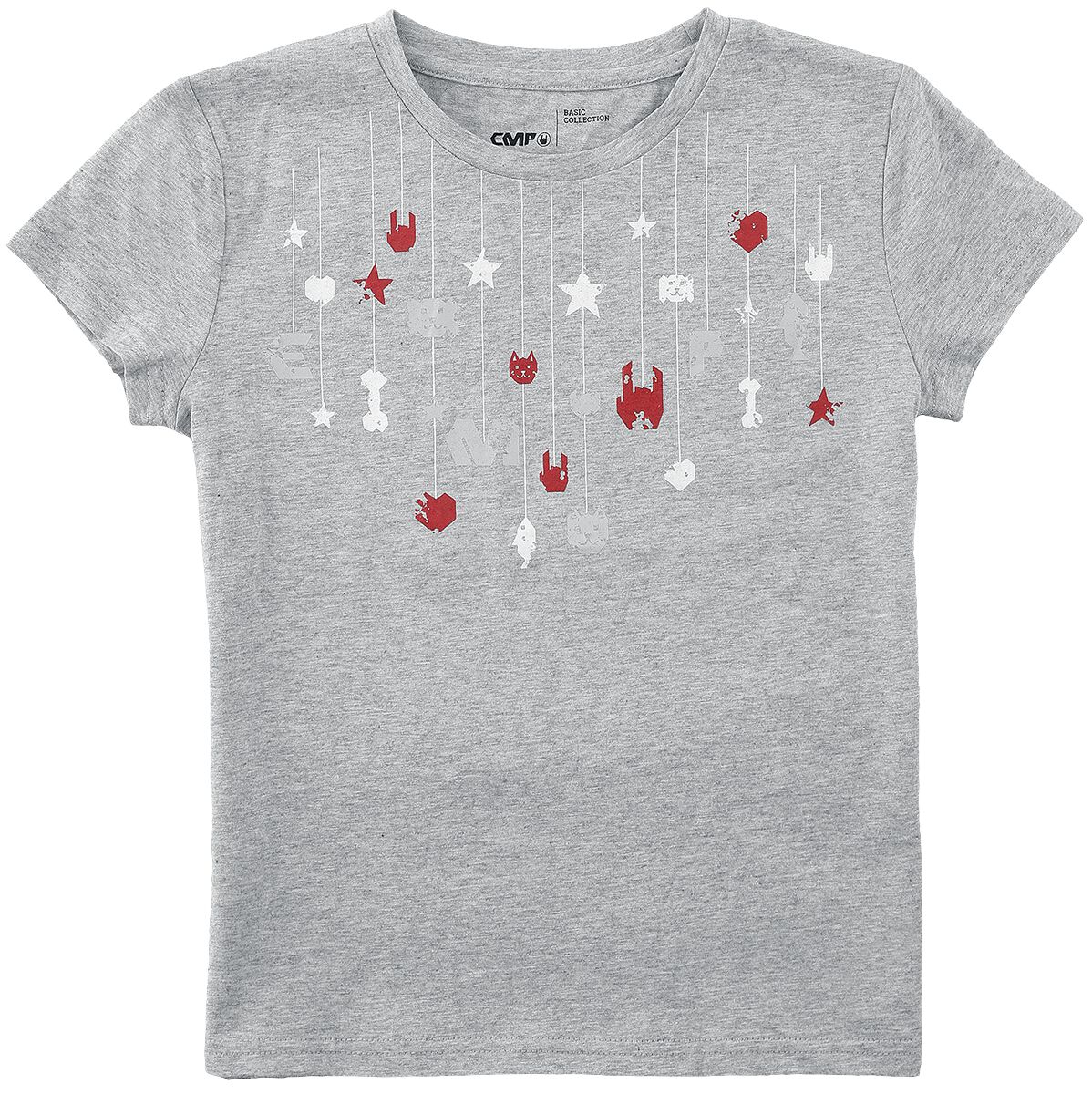 Image of T-Shirt di EMP Stage Collection - Kids’ t-shirt with rock hand and stars - 98 a 122/128 - ragazzi - grigio