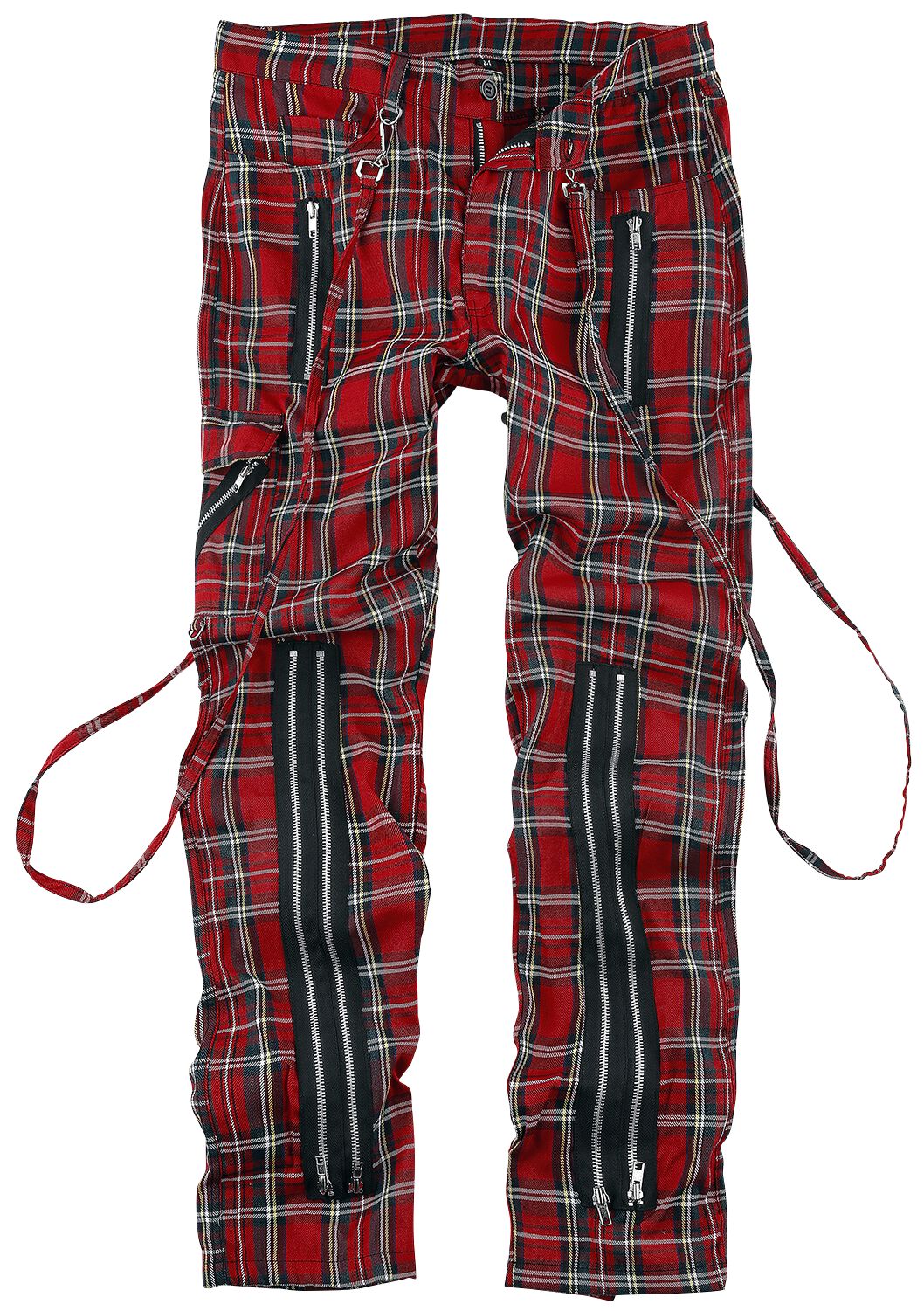 Image of Pantaloni Gothic di Banned Alternative - Avengence Check - S a XXL - Uomo - rosso