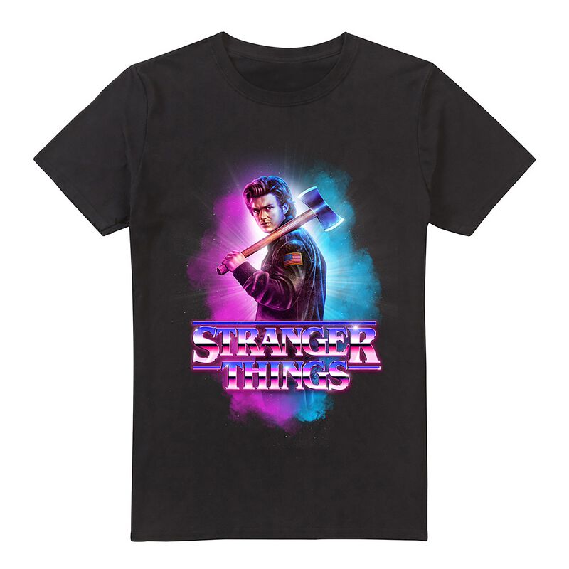 Levně Stranger Things Steve Harrington - Metall Burst Tričko černá