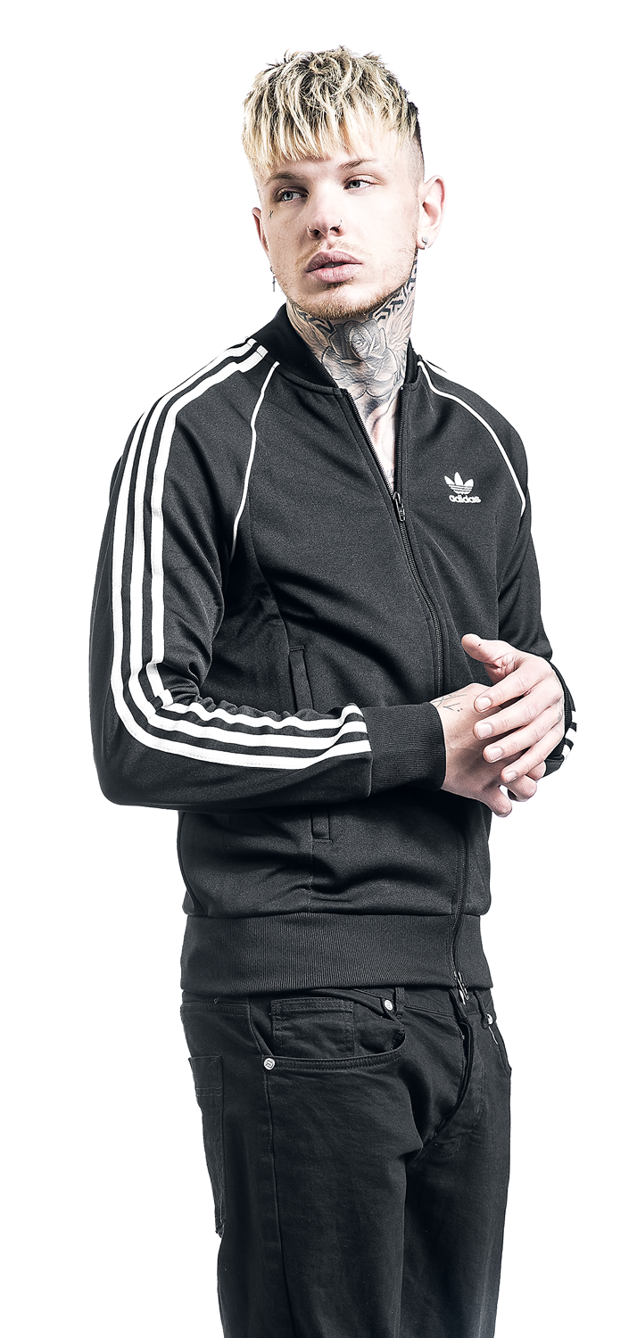 Adidas SST TT P Blue Trainingsjacke schwarz weiß