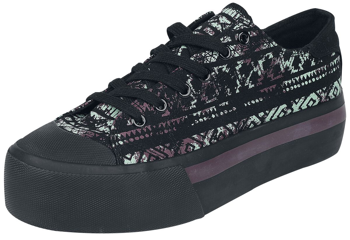 Sneaker für Damen  schwarz LowCut Plateau Sneaker mit Aztekenprint von RED by EMP