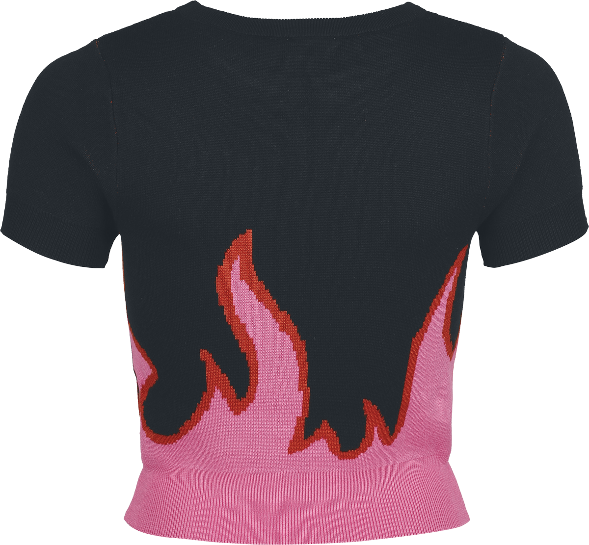 5057633339736 - Hell Bunny Dylan Top T-Shirt schwarz pink in S