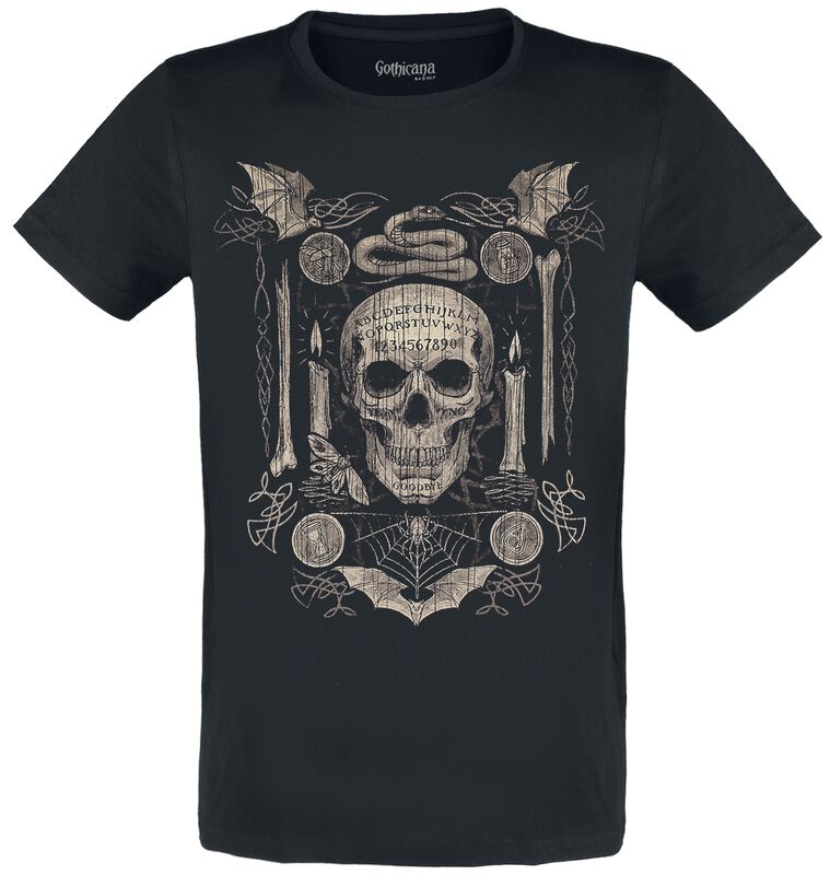 T-Shirt mit großem Skull in Ouija Optik
