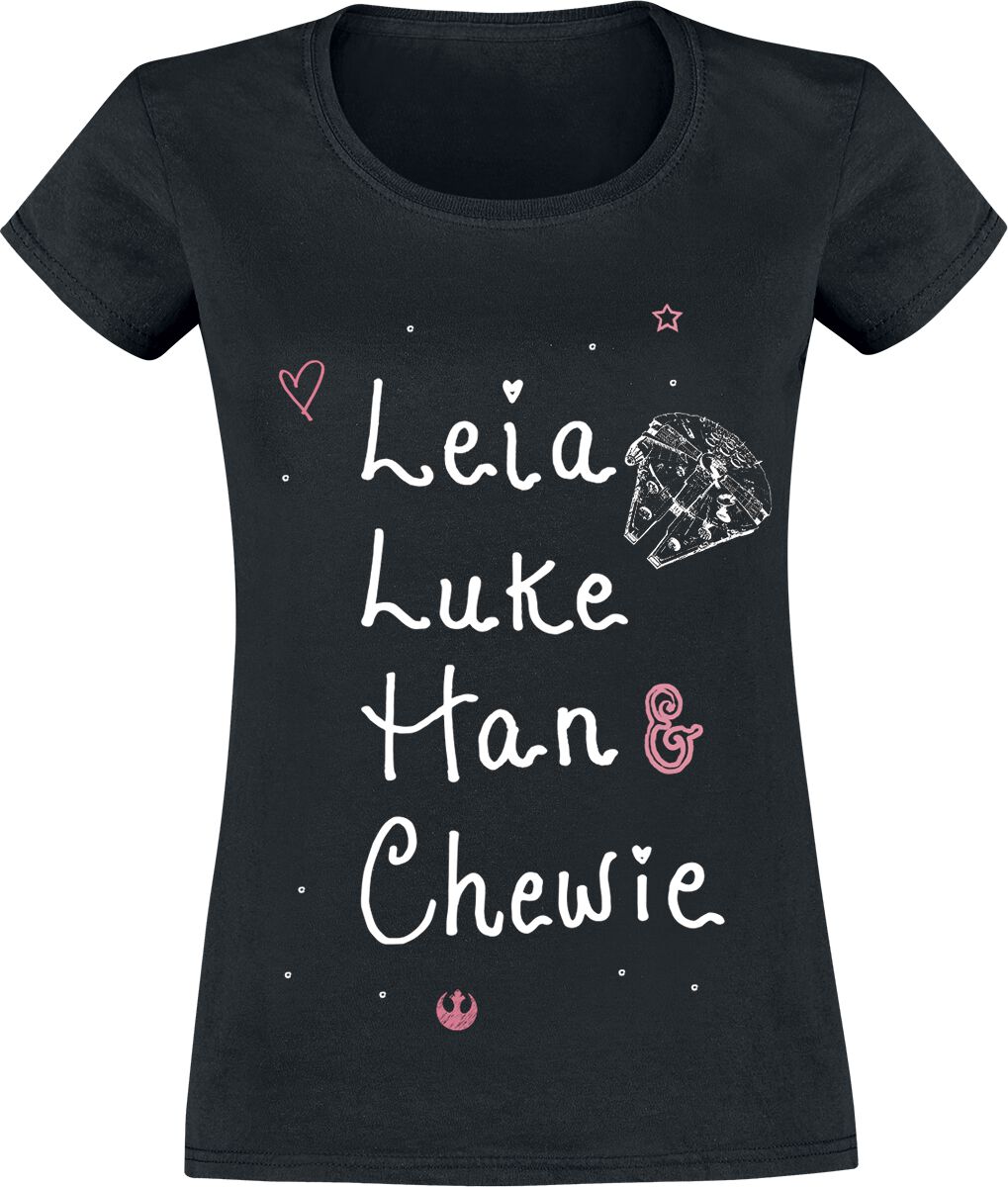 T-Shirt Manches courtes de Star Wars - Heroes - S à XL - pour Femme - noir