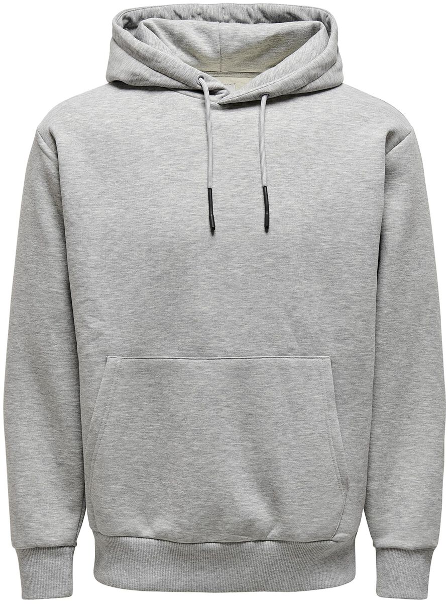 ONLY and SONS Kapuzenpullover – ONSCERES Hoodie Sweat – S bis XXL – für Männer – Größe L – grau ONLY and SONS Kapuzenpullover – ONSCERES Hoodie Sweat – S bis XXL – für Männer – Größe L – grau