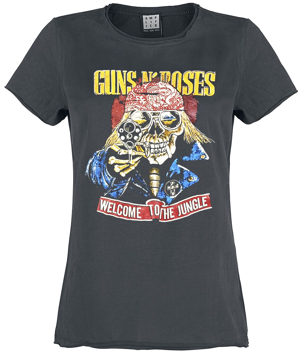 Levně Guns N' Roses Amplified Collection - Welcome Dámské tričko charcoal