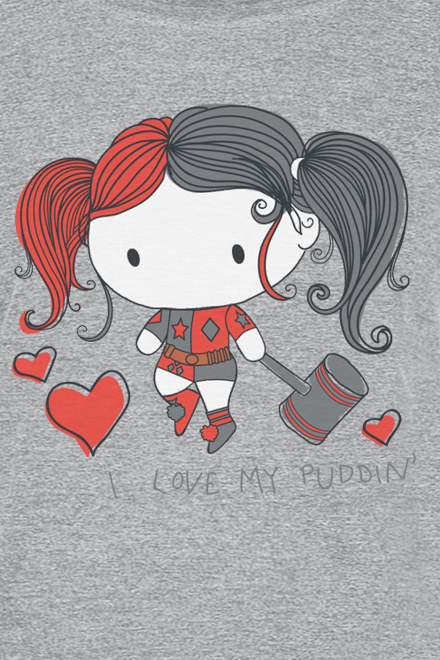 Suicide Squad I Love My Puddin T-Shirt heather grey