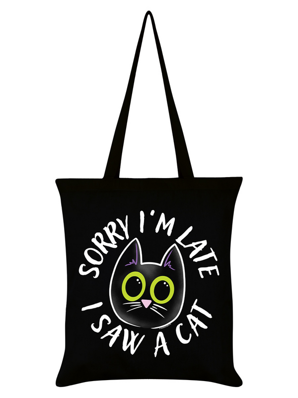 Tierisch Fun Fabric bag - Sorry I'm late I saw a cat - multicolour
