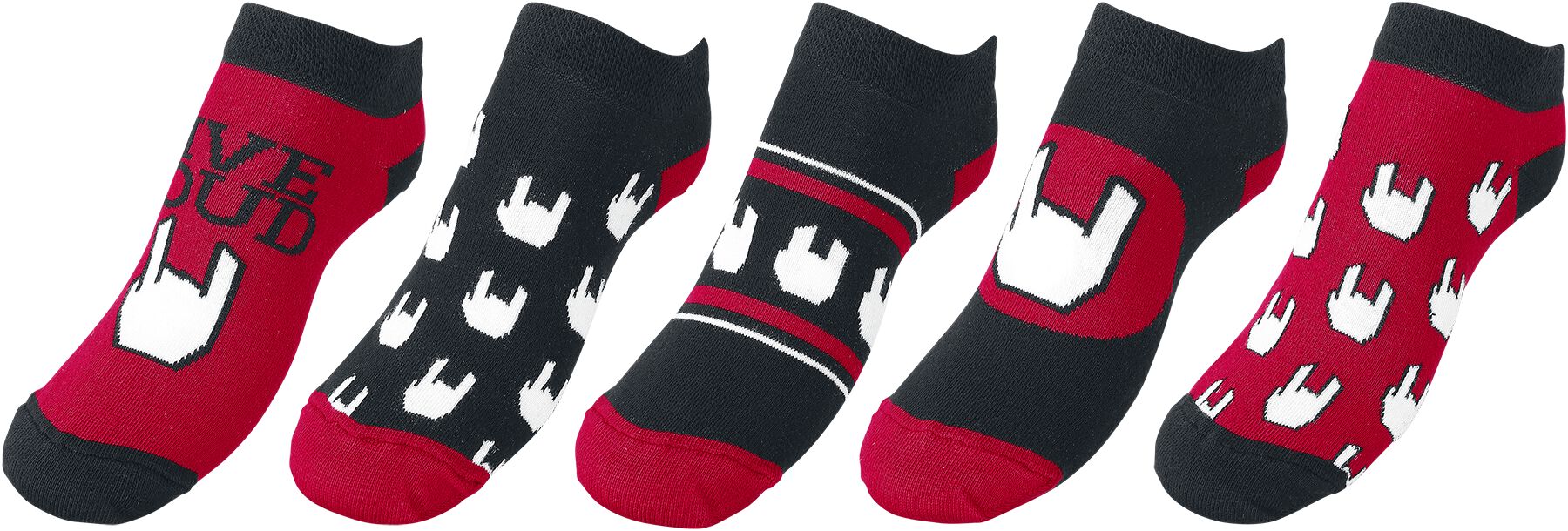 Chaussettes de Collection EMP Basic - Logo - EU 35-38 - pour Unisexe - noir/rouge/blanc