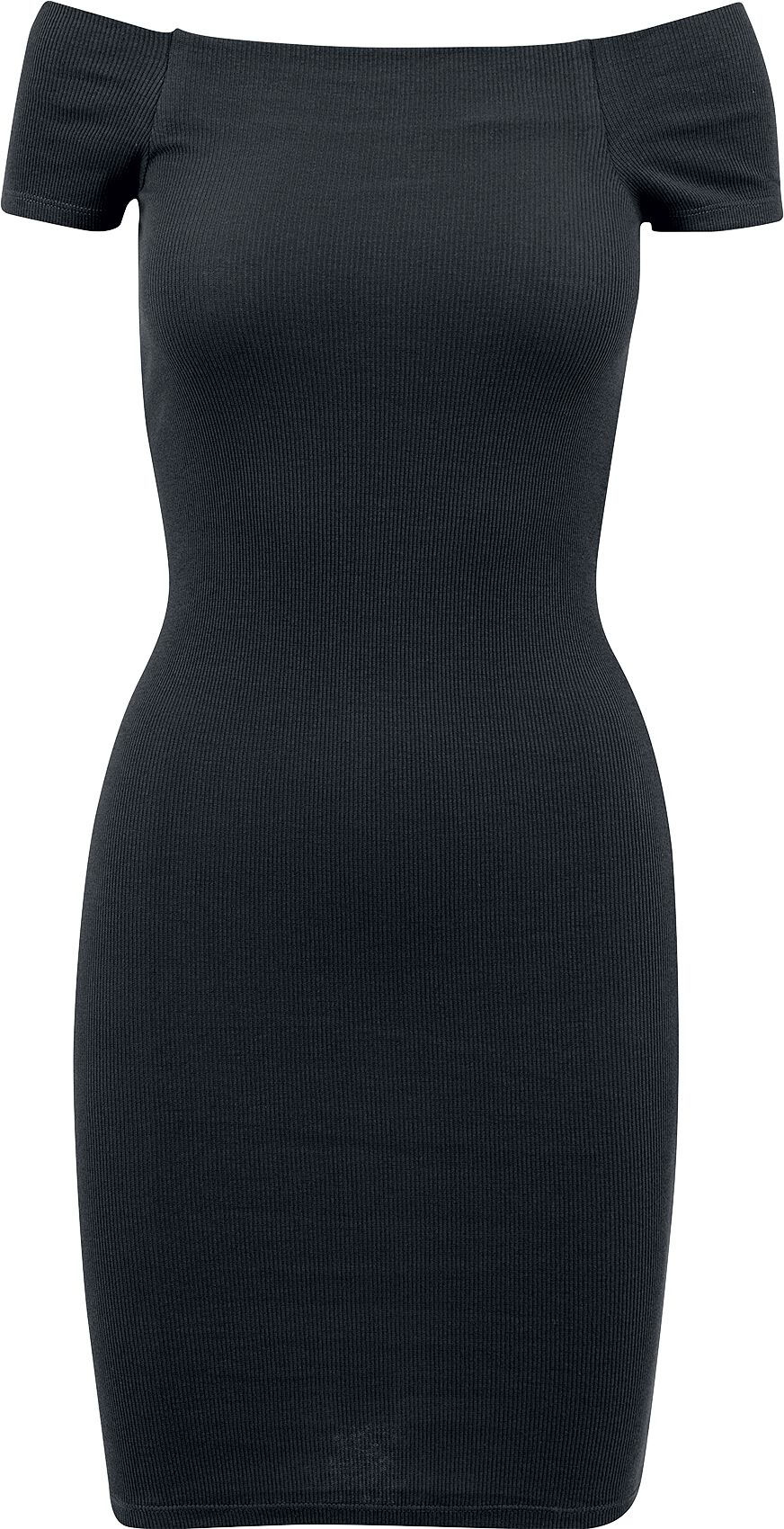 Levně Urban Classics Ladies Off Shoulder Rib Dress Šaty černá