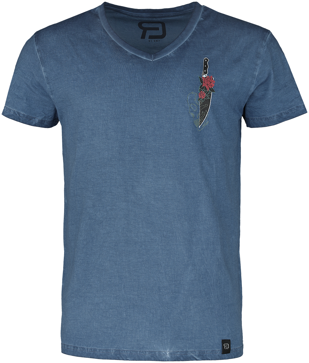RED by EMP - T-Shirt mit Dolch und Stickerei - T-Shirt - blau - EMP Exklusiv!