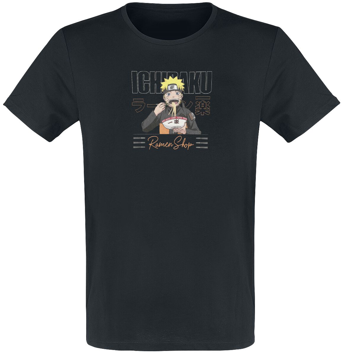 Naruto - Anime T-Shirt - Ramen`s Shop - M - für Männer - Größe M - schwarz  - Lizenzierter Fanartikel