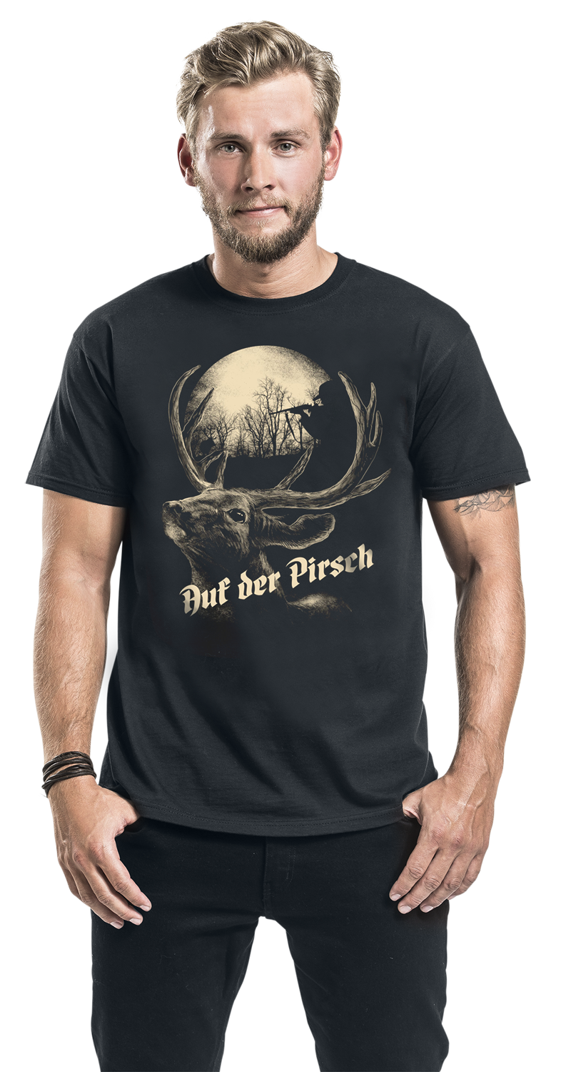 Sprüche Auf der Pirsch T-Shirt schwarz