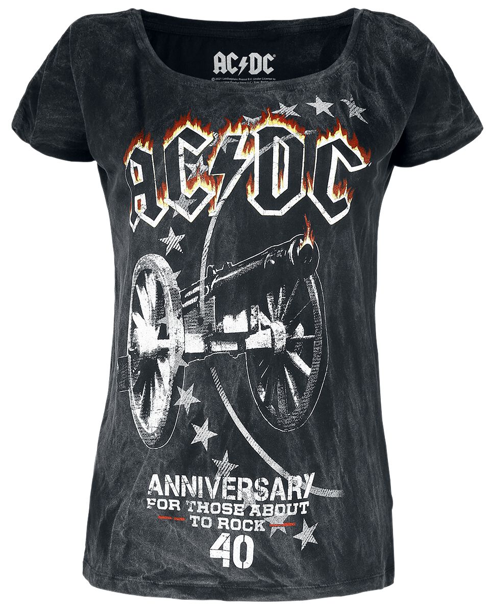 Image of AC/DC For Those About To Rock 40th Anniversary Girl-Shirt schwarz/used look