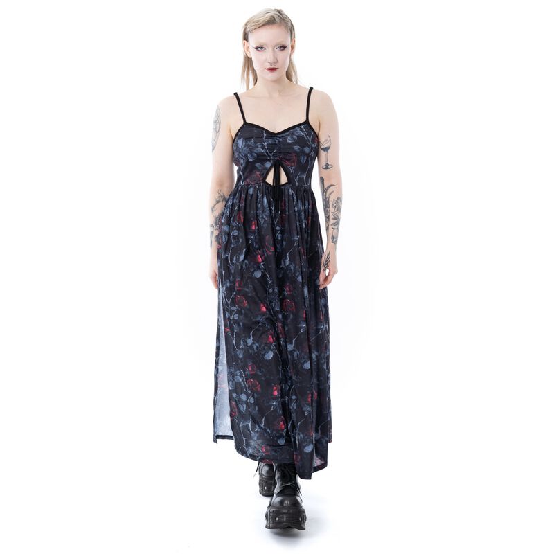 Lang kjole Goth av Vixxsin - Graveyard Bloom Kjole - Damer - svart