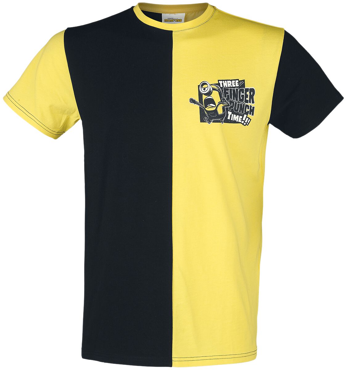 Minions Three Finger Punch Time!!! T-Shirt schwarz gelb