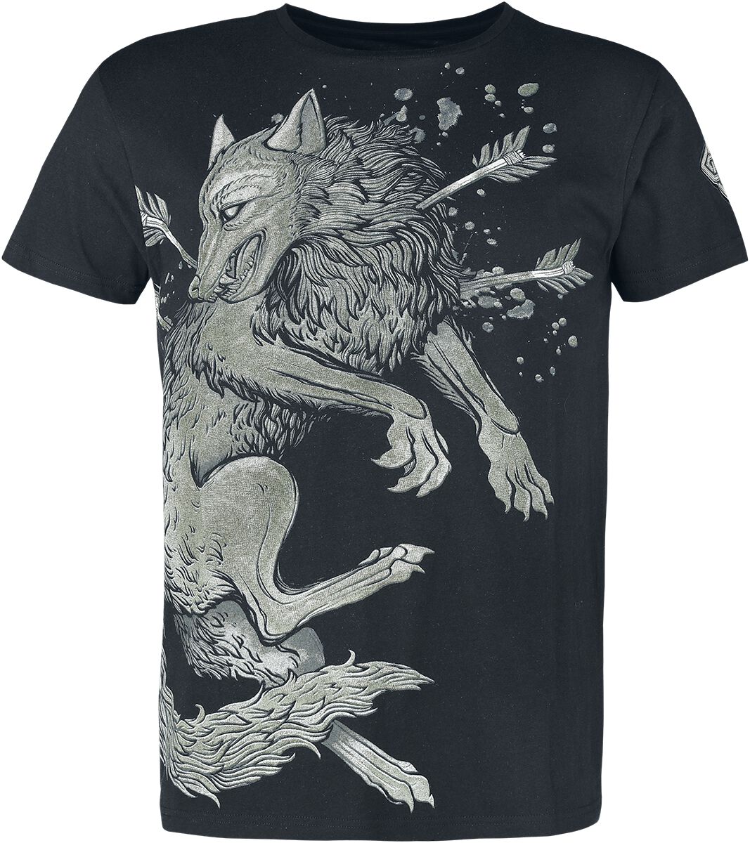 T-Shirt mit Wolf und Pfeilen T-Shirt schwarz von Black Premium by EMP