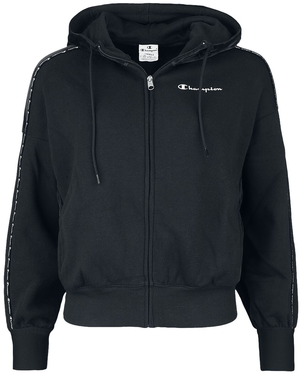 Sweat-shirt zippé à capuche de Champion - Soft Velour - XS - pour Femme - noir