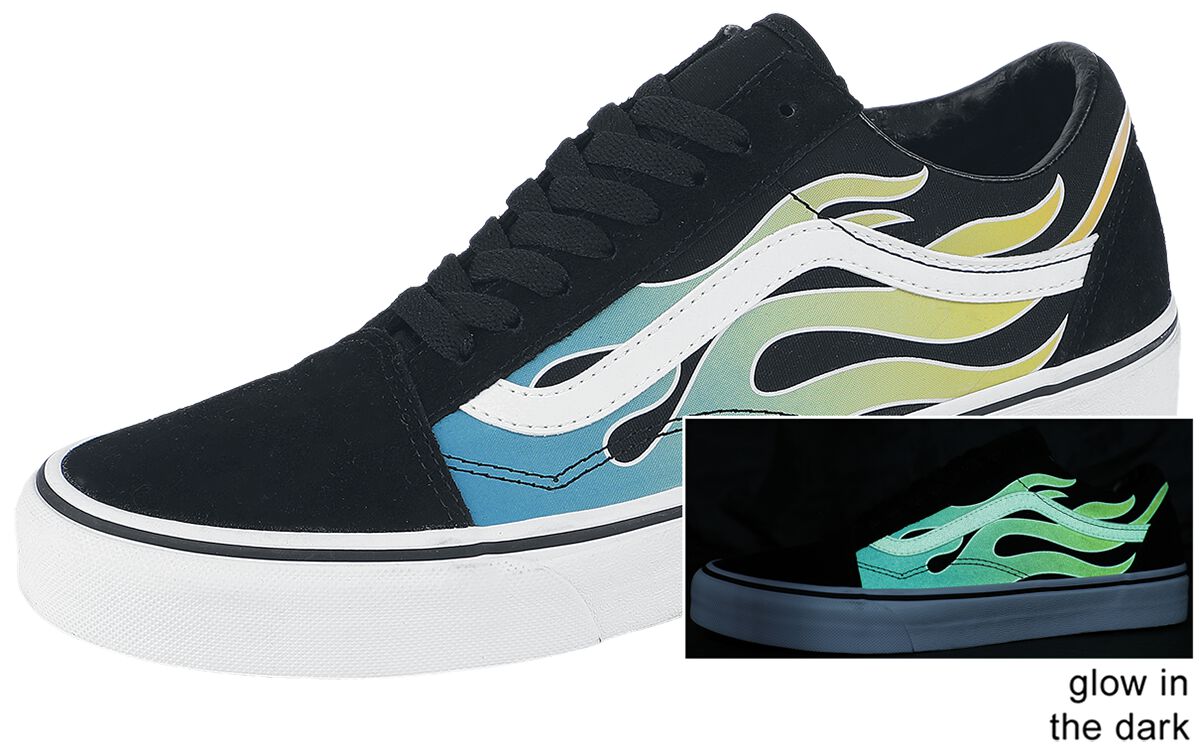 Vans OLD SKOOL Glow Flame Black/White Sneaker schwarz multicolor Vans OLD SKOOL Glow Flame Black/White Sneaker schwarz multicolor