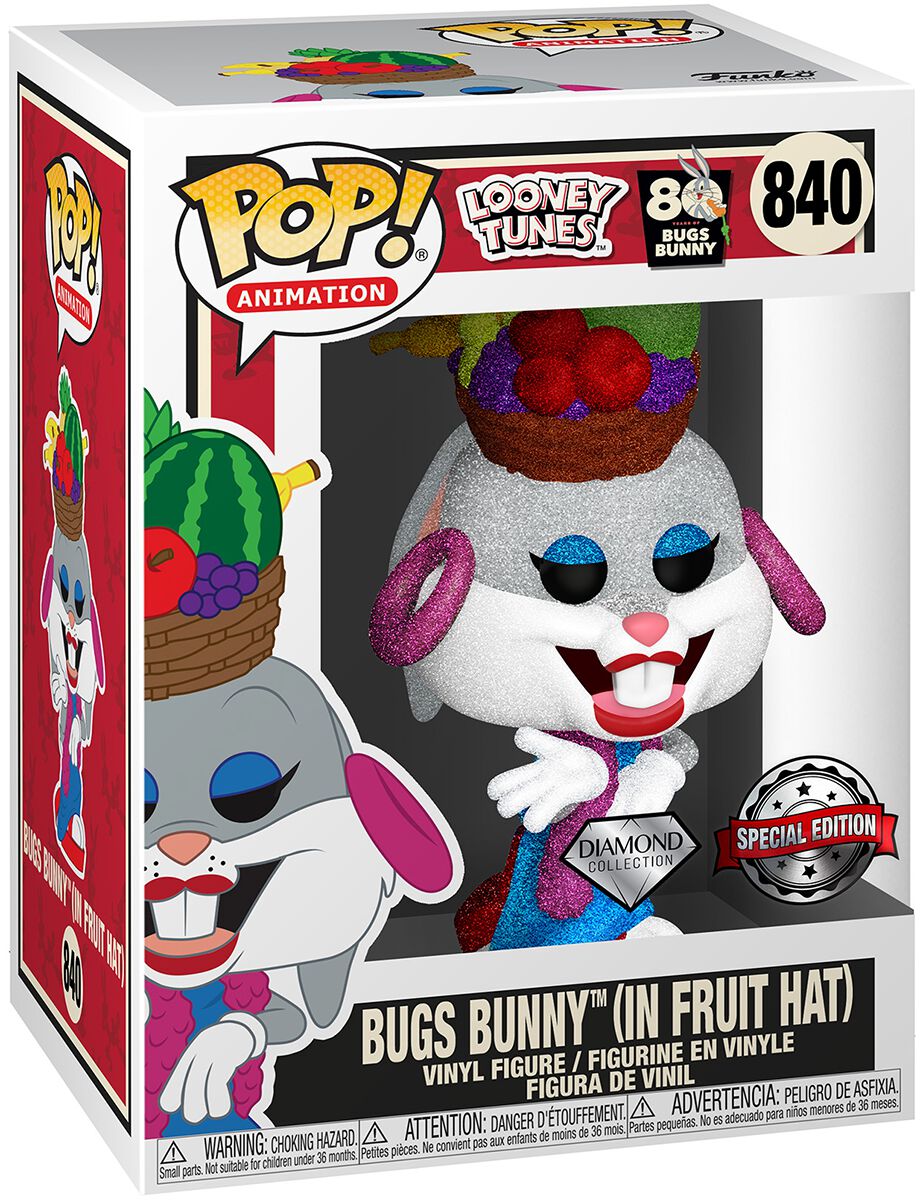 Looney Tunes Bugs Bunny (In Fruit Hat) (Diamond Glitter) Vinyl Figur 840 Funko Pop! multicolor Looney Tunes Bugs Bunny (In Fruit Hat) (Diamond Glitter) Vinyl Figur 840 Funko Pop! multicolor