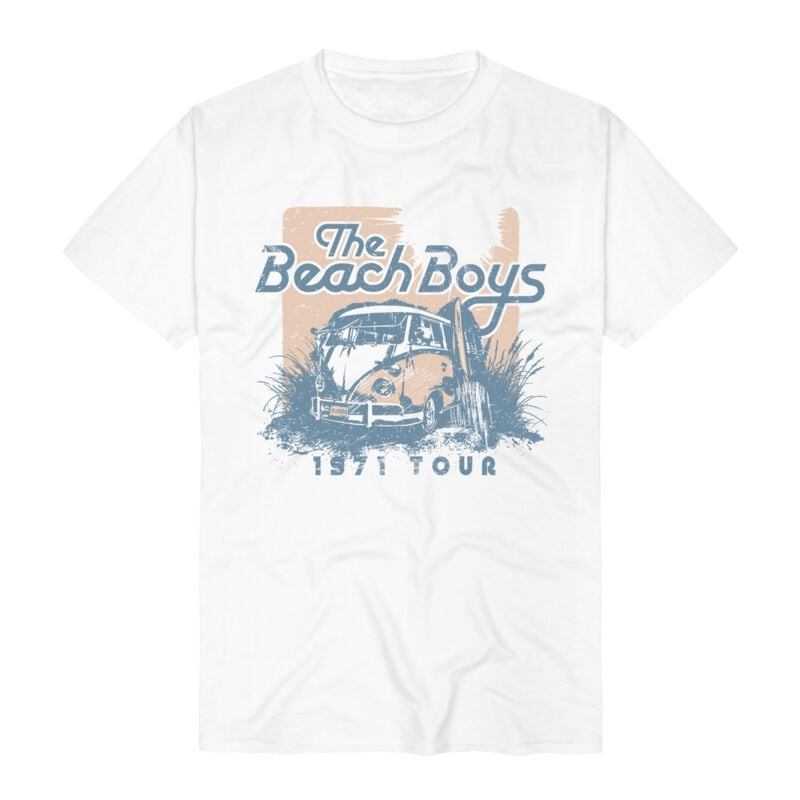 Beach Boys T-shirt - Tour 1971 - S till 3XL - Herrer - hvid