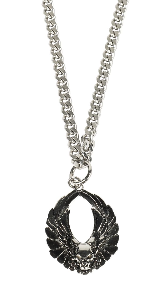 Image of Collana Gothic di Rock Rebel by EMP - Winged skull - Unisex - colore argento