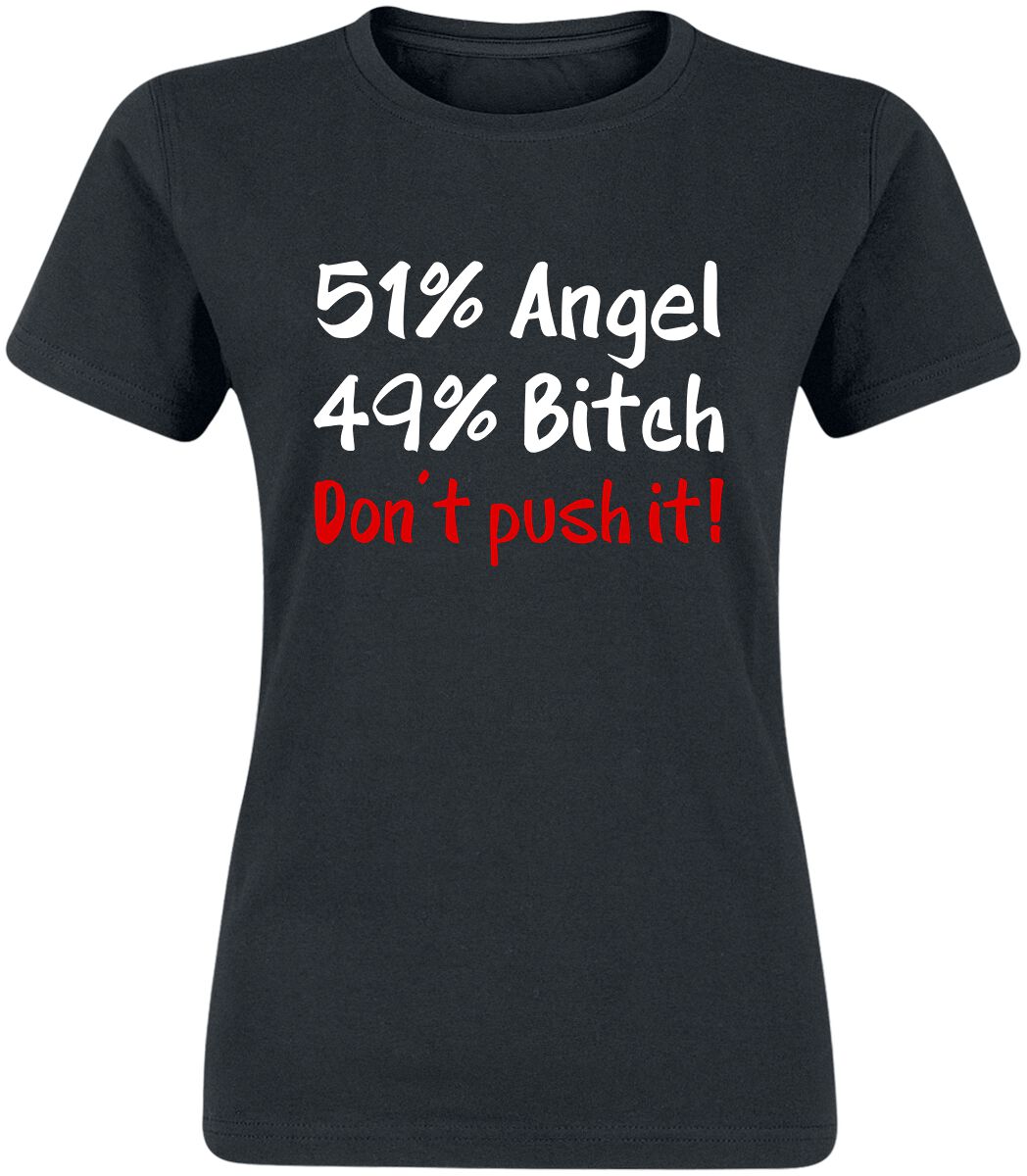 Image of T-Shirt Magliette Divertenti di Sprüche - Angel Bitch - M a XXL - Donna - nero