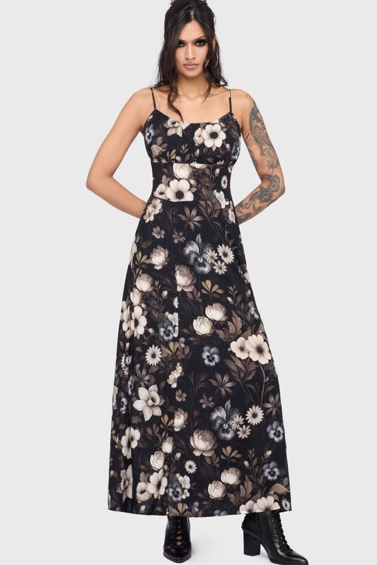 Vestido largo Gótico de Killstar - Celestial Summer - Stellar Hour Maxi Dress - Mujer - Negro
