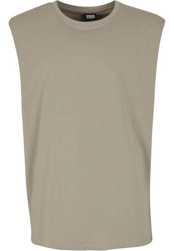 Levně Urban Classics Open Edge Sleeveless Tee Tank top olivová