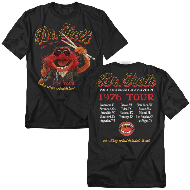 Die Muppets T-Shirt - Dr Teeth 76 Tour - M bis 5XL - für Männer - Größe 3XL - schwarz  - EMP exklusives Merchandise!