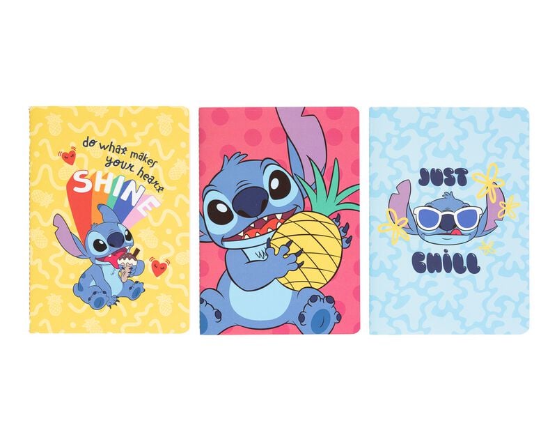 Lilo & Stitch - Disney Notesbog - Hefte - Set 3 Stück - Stitch Tropical - Ingen - multifarvet