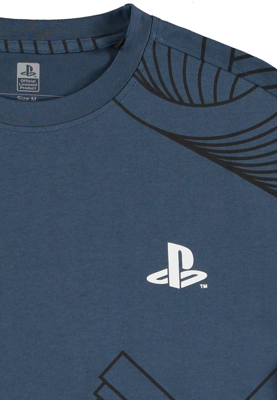 Thumbnail - Playstation icons Langarmshirt dunkelblau in XXL