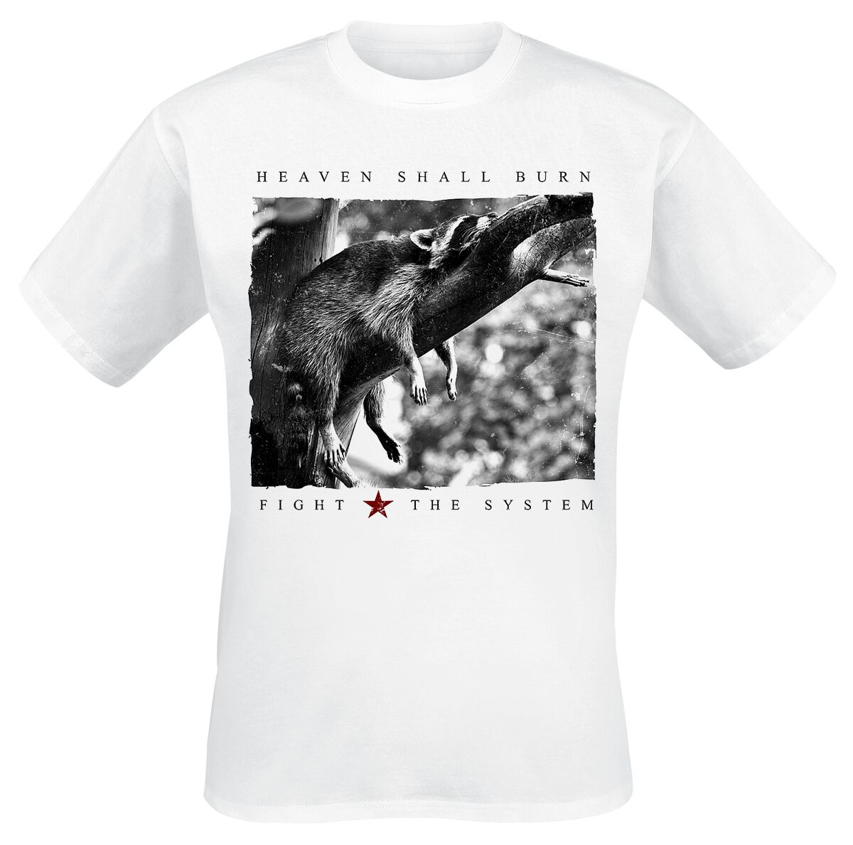 Heaven Shall Burn T-Shirt - Racoon - S bis XXL - für Männer - Größe L - weiß  - Lizenziertes Merchandise!