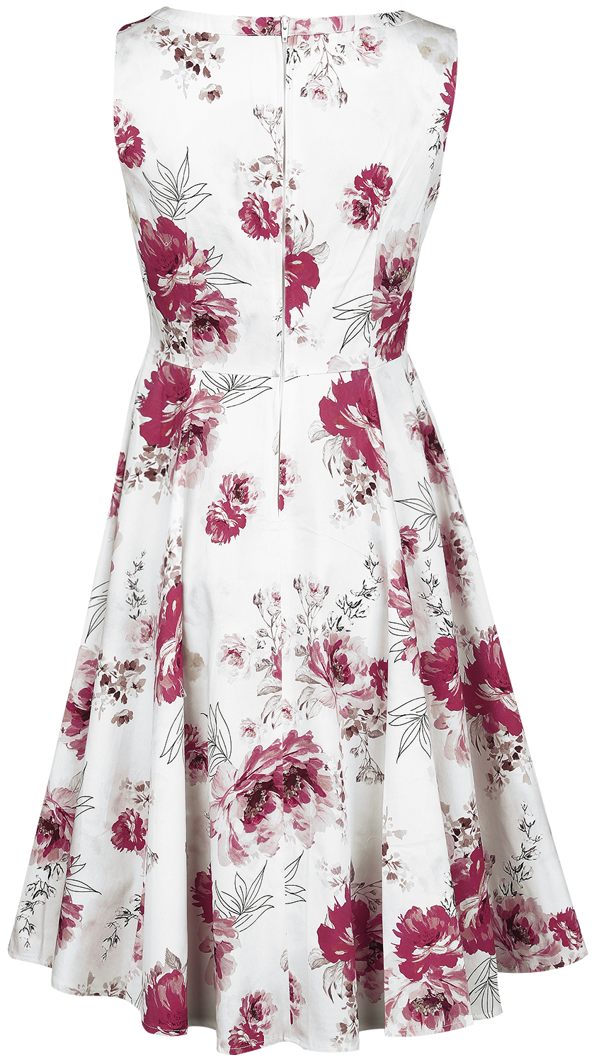 H&R London - Rockabilly Kleid knielang - Idril Floral Swing Dress - S bis M - für Damen - Größe S - multicolor