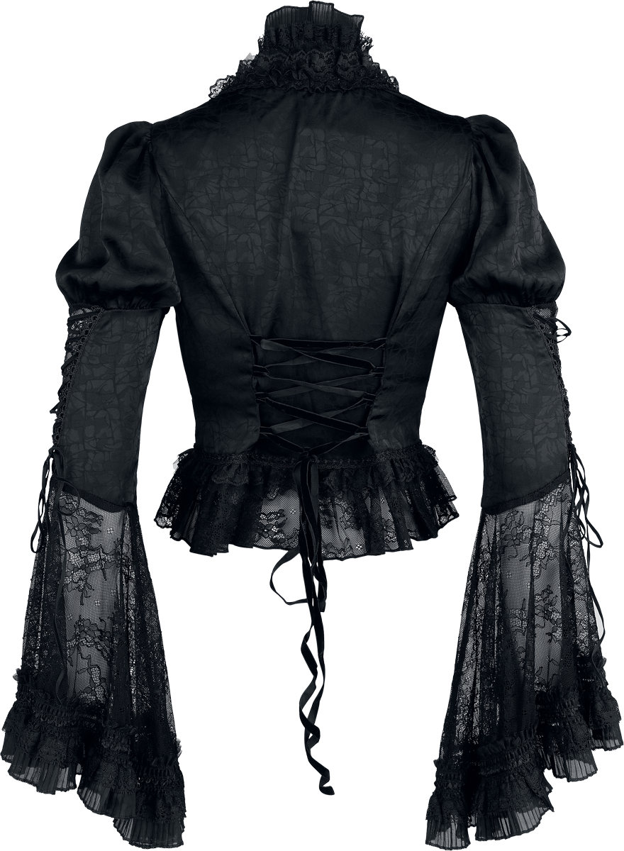 6942386705398 - Goth Gorgeous Shirt Bluse schwarz in XS 6942386705398 - Goth Gorgeous Shirt Bluse schwarz in XS