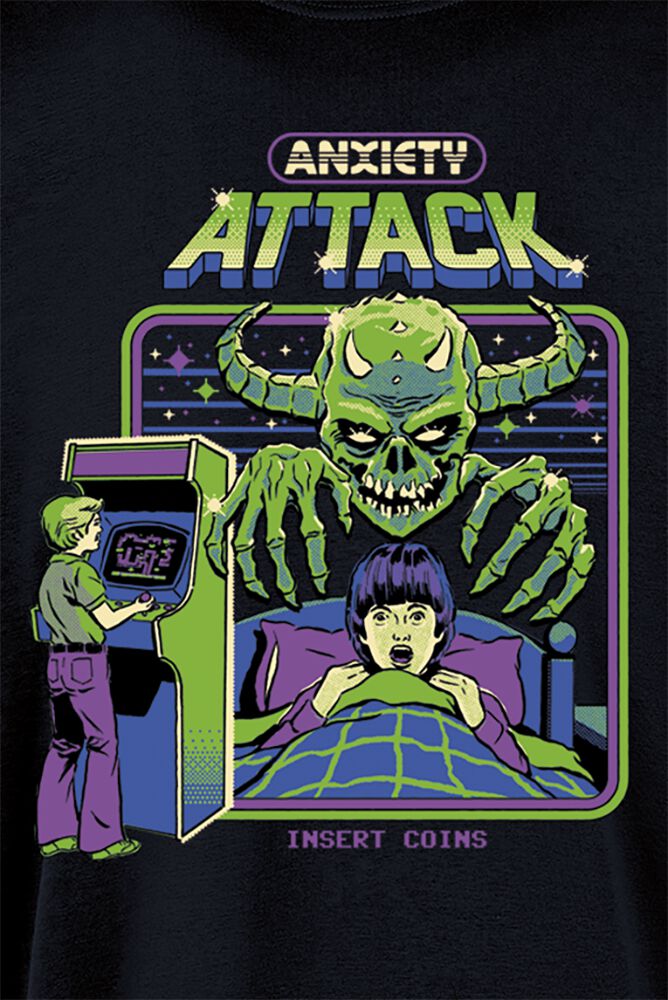 Anxiety Attack T-Shirt schwarz von Steven Rhodes