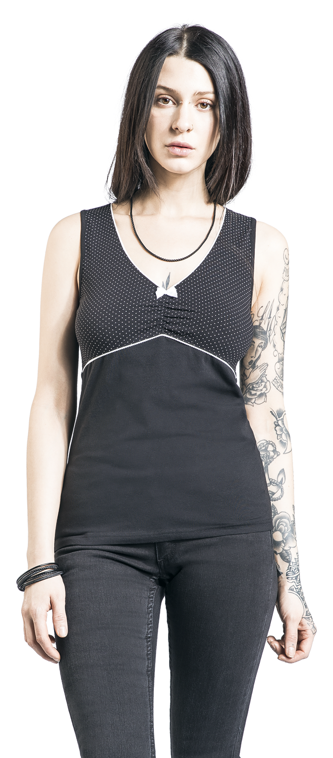 Pussy Deluxe Mini Dots Top Top schwarz weiß