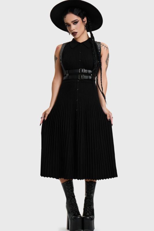 KIHILIST by KILLSTAR SKULTRA SLEEVELESS KNIT DRESS Langes Kleid schwarz in L