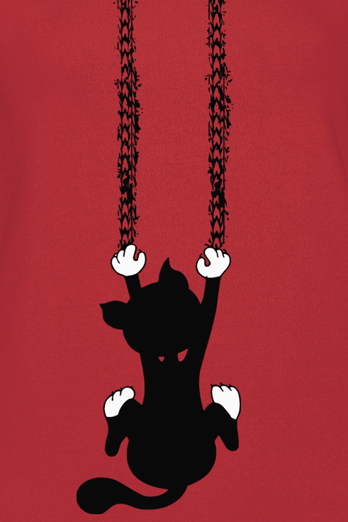 Tierisch T-Shirt - Slipping Cat - S bis XXL - für Damen - Größe XXL - rot